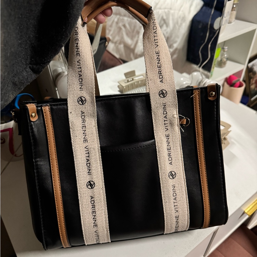 Adrienne Vittadini Black and Brown Shoulder Bag